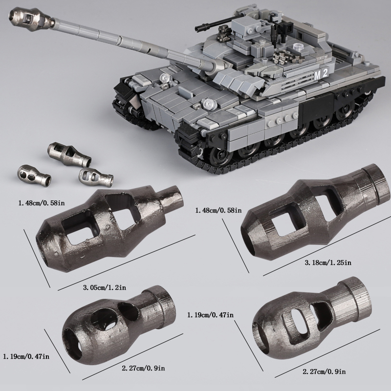 3D Printing Lego Bricks - MOC Tank Muzzle Hamulec Zestaw klocków